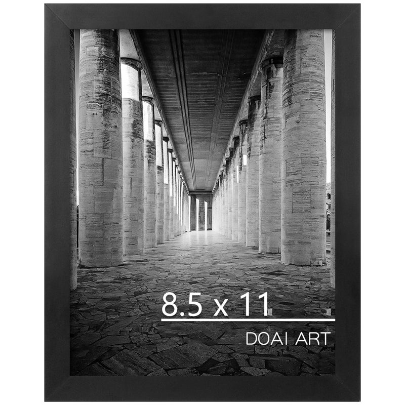 DOAI ART إطار شهادة DOAI ART مقاس 8.5 × 11، إطار درجة وثيقة دبلوم الصورة 8.5 × 11 للجدار والطاولة، أسود - Image 1
